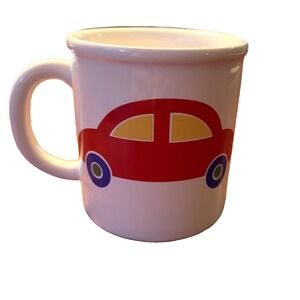 Vintage Marimekko Pfaltzgraff 1980's USA Toy Red Car Coffee Mug 2 Sided